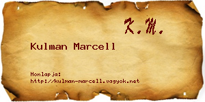 Kulman Marcell névjegykártya